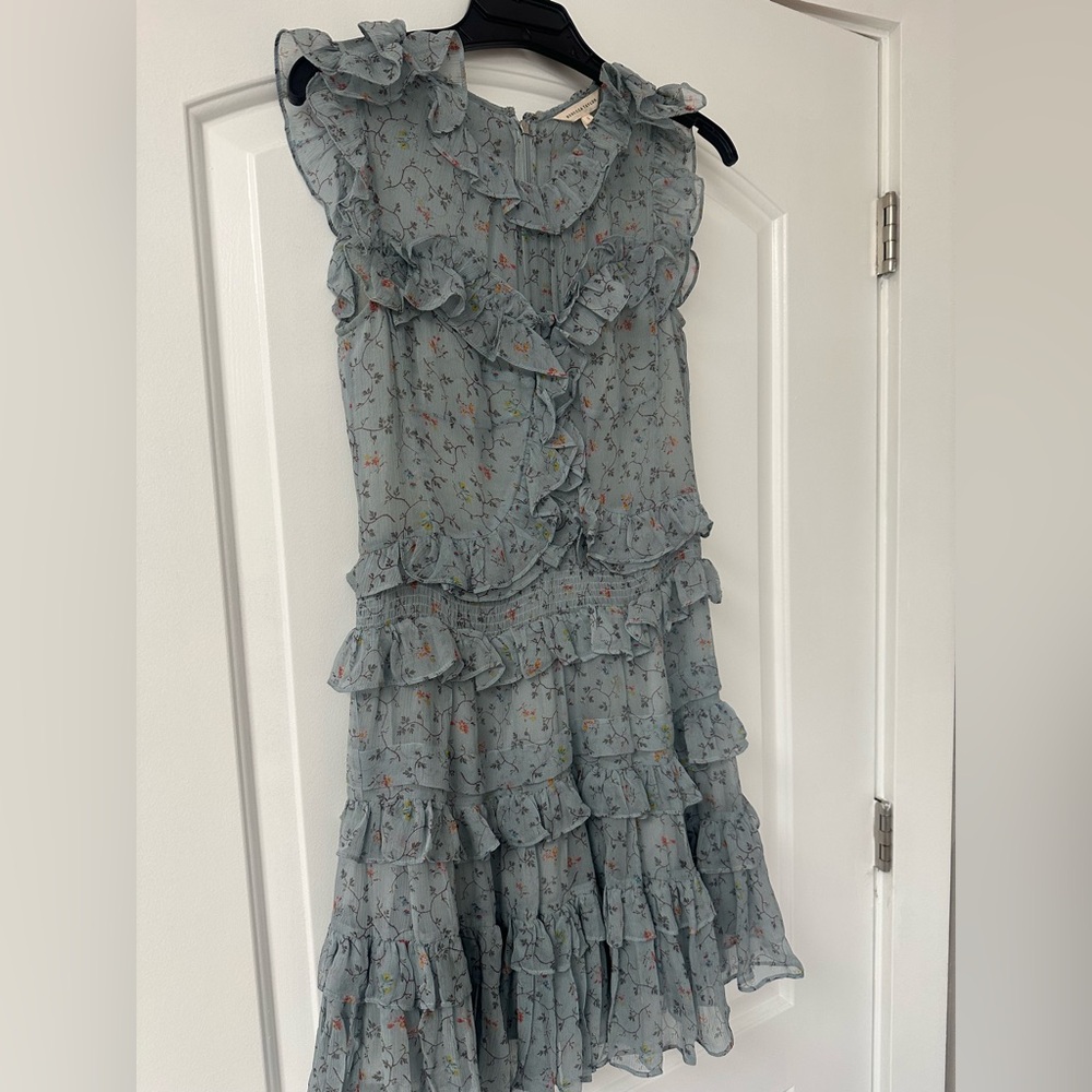 Rebecca Taylor Blue Sleeveless Sundress with Ruffles
